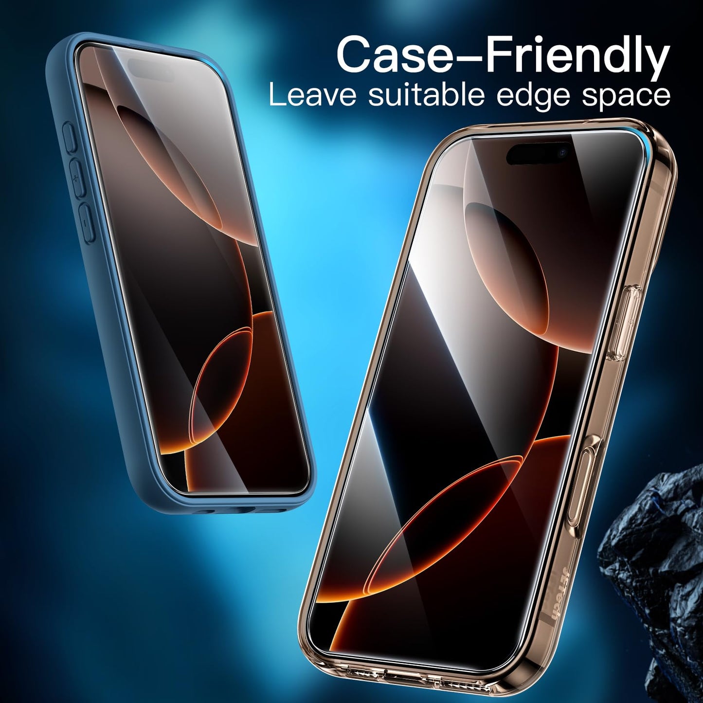 JETech Full Coverage Screen Protector for iPhone 17e (2026) / iPhone 16e, 9H Tempered Glass Film, Case-Friendly, HD Clear, 6.1-Inch Display, 3-Pack