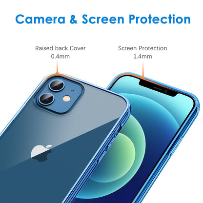 JETech Case for iPhone 12/12 Pro 6.1-Inch, Non-Yellowing Shockproof Phone Bumper Cover, Anti-Scratch Clear Back (HD Clear)