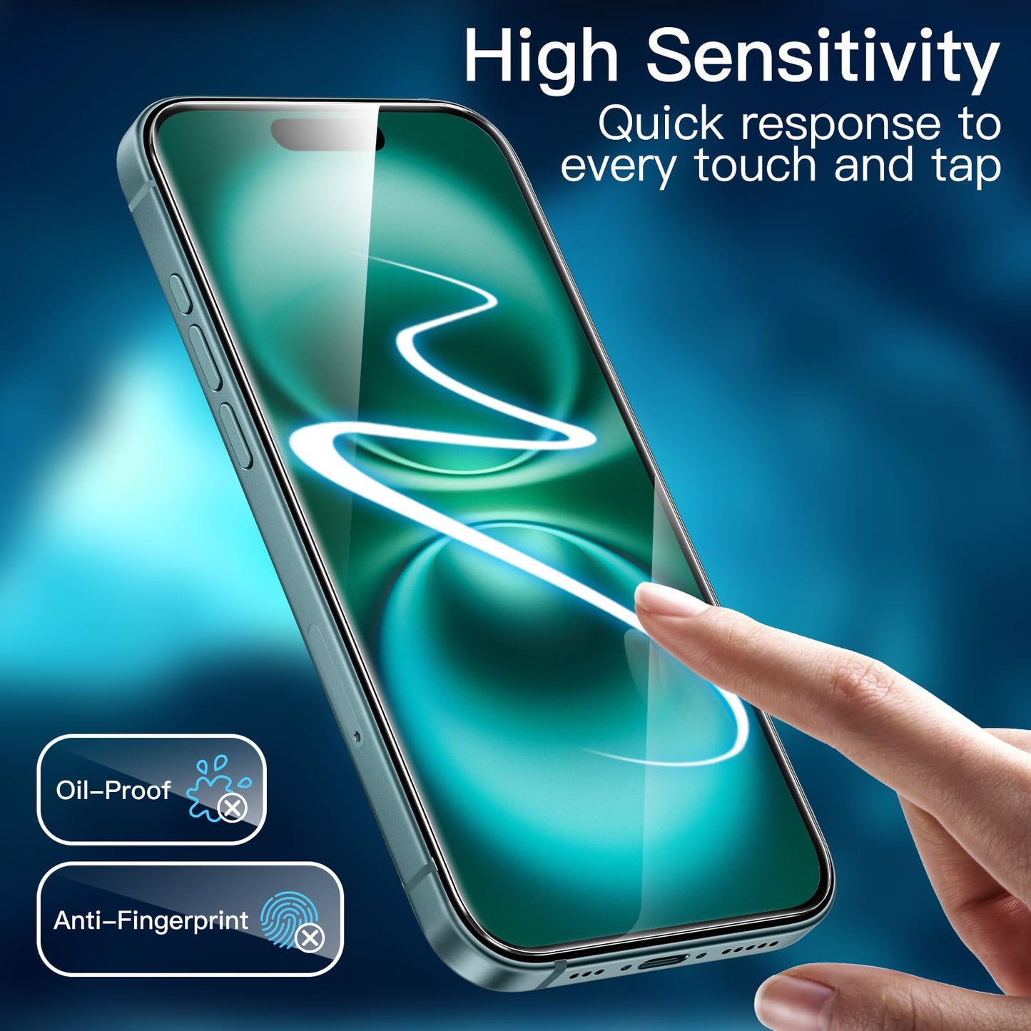JETech Full Coverage Screen Protector for iPhone 17e (2026) / iPhone 16e, 9H Tempered Glass Film, Case-Friendly, HD Clear, 6.1-Inch Display, 3-Pack