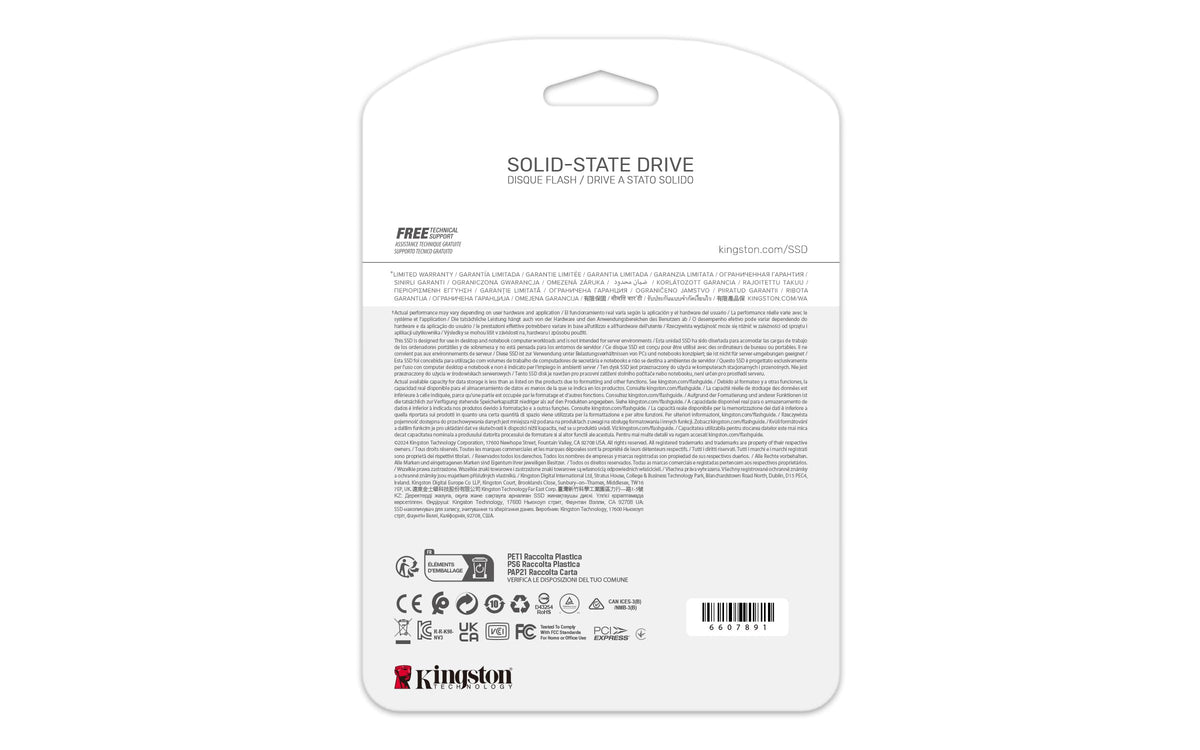 Kingston NV3 1TB M.2 2280 NVMe SSD | PCIe 4.0 Gen 4x4 | Up to 6000 MB/s | SNV3S/1000G
