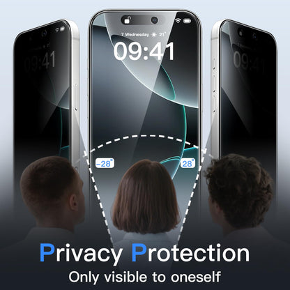 JETech Privacy Screen Protector for iPhone 15 6.1-Inch, Anti-Spy Tempered Glass Film with Easy Installation Tool, 2-Pack