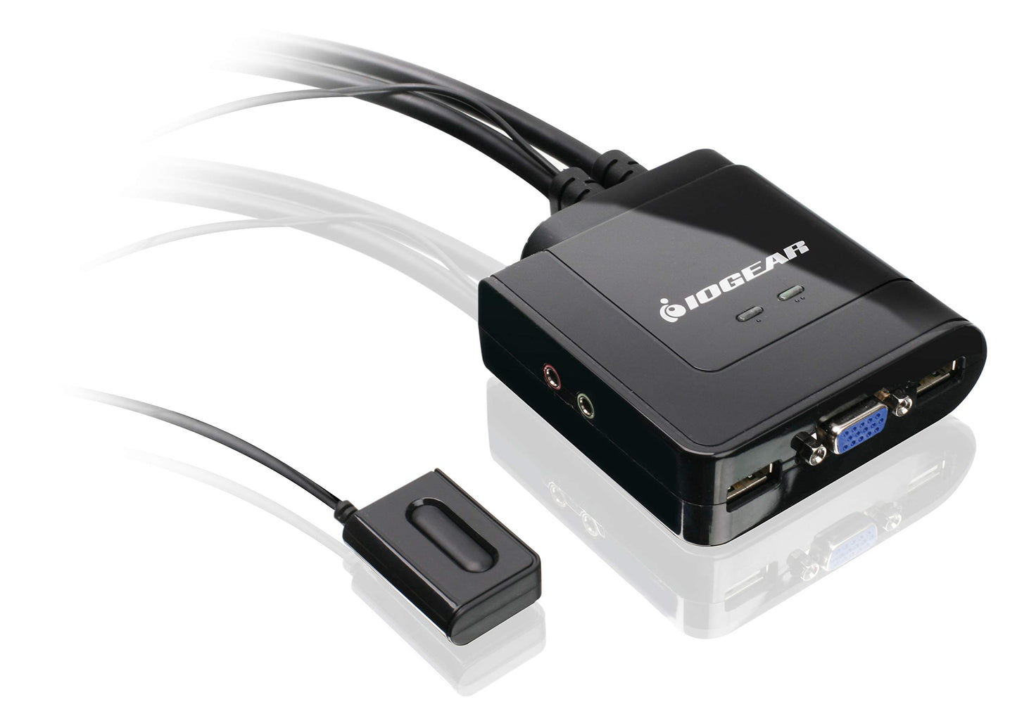 IOGEAR 2-Port USB HDMI Cabled KVM Switch - 1920 x 1200 60Hz - Hotkey or Remote Button Switch - 2.1 Stereo - USB 2.0 Mouse Port Can Be Used As USB Hub and USB Peripheral Sharing - Mac / Win - GCS62HU