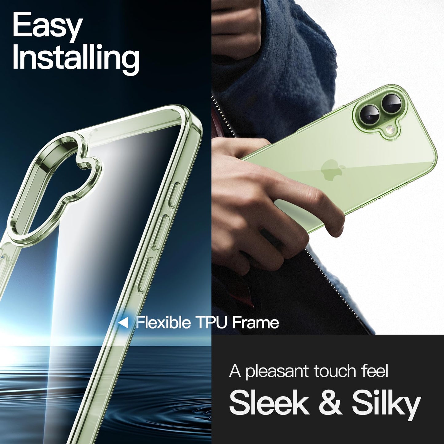 JETech Case for iPhone 17 Pro Max 6.9-Inch, Non-Yellowing Shockproof Phone Bumper Cover, Anti-Scratch Clear Back (Clear)