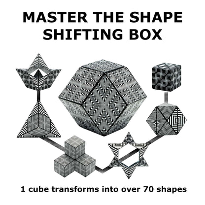 Shashibo Shape Shifting Box - Award-Winning STEM Fidget Toy with Ultra Strong Magnets - Puzzle Cube Transforms Into 100+ Shapes, Perfect Sensory Gift for Kids, Teens, and Adults (Spaced Out)