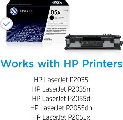 HP 05A Black Toner Cartridge | Works Laserjet P2035, P2055 Series | CE505A