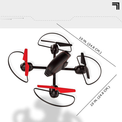 Sharper Image 10” Mach X Long Range Drone with Streaming Camera, LED Lights, 2.4 GHz, Auto-Orientation, Assisted Landing and Gyro Stabilization Control, Capture Panoramic Videos, Rechargeable Battery