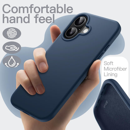 JETech Liquid Silicone Case for iPhone 17 Pro Max 6.9-Inch, Silky Soft Touch Full-Body Protection, Anti-Scratch Shockproof Phone Cover with Microfiber Lining (Dark Blue)