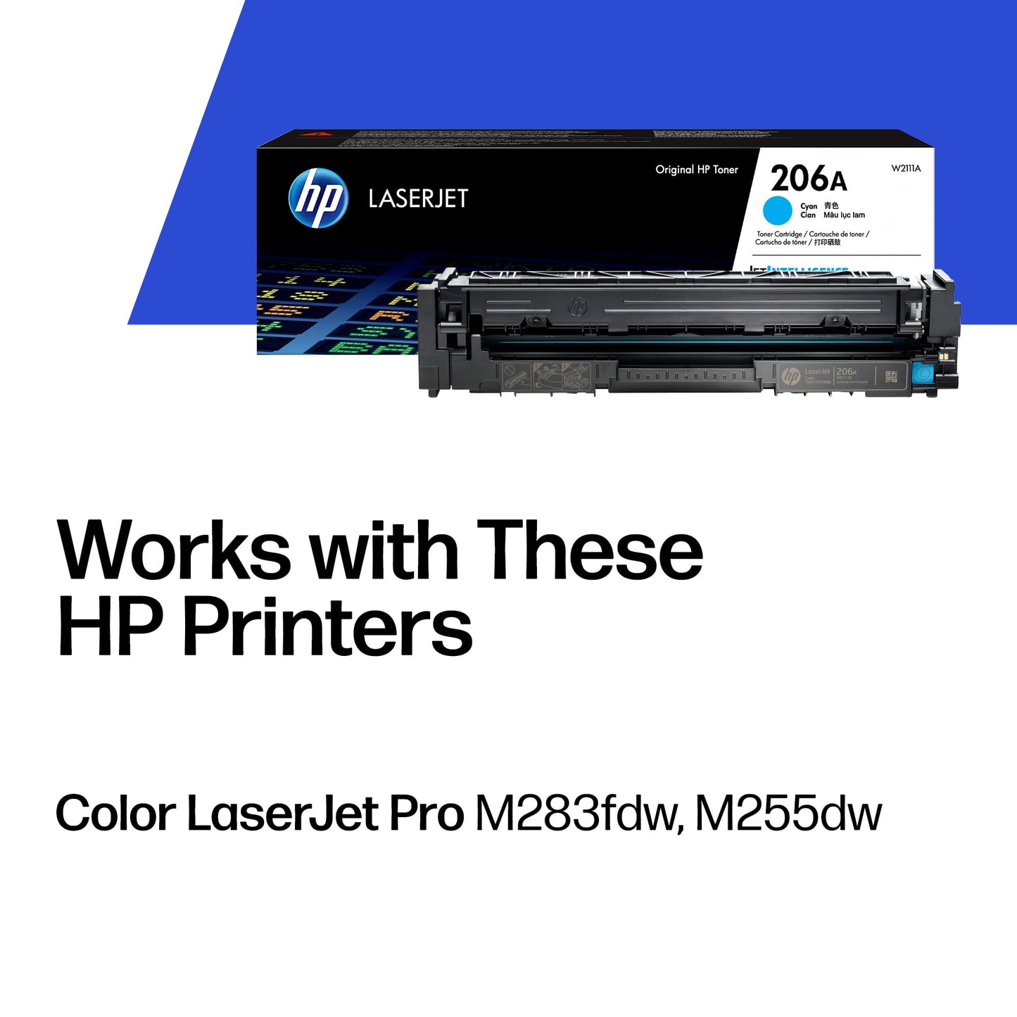 HP 206A Black Toner Cartridge | Works with Color LaserJet Pro M255,MFP M282,M283 Series | W2110A,(Pack of 2)