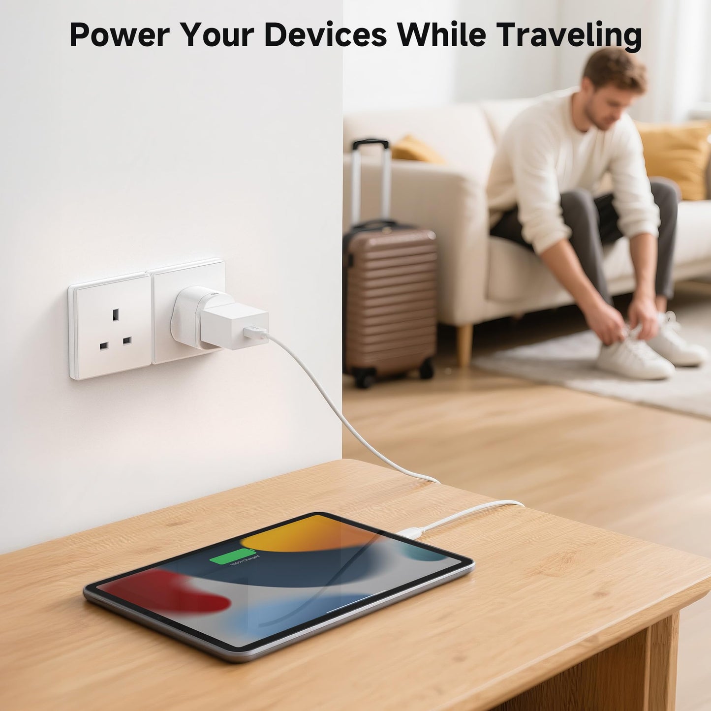 Cable Matters Type N Plug Adapter for Travel, US to Brazil Plug Adapter, Works in Brazil and South Africa, CE & RoHS Certified, White