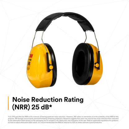 3M PELTOR Optime 98 Earmuffs H9A, Over-the-Head, Yellow