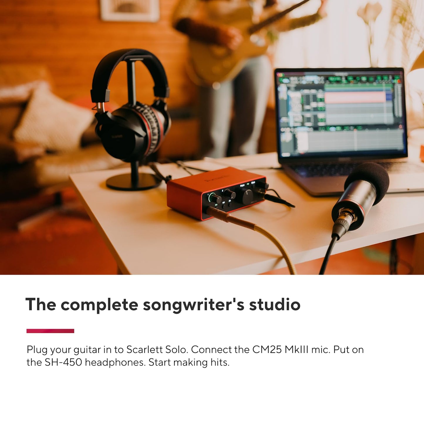 Focusrite Scarlett Solo 4th Gen USB Audio Interface, for the Guitarist, Vocalist, or Producer — High-Fidelity, Studio Quality Recording, and All the Software You Need to Record