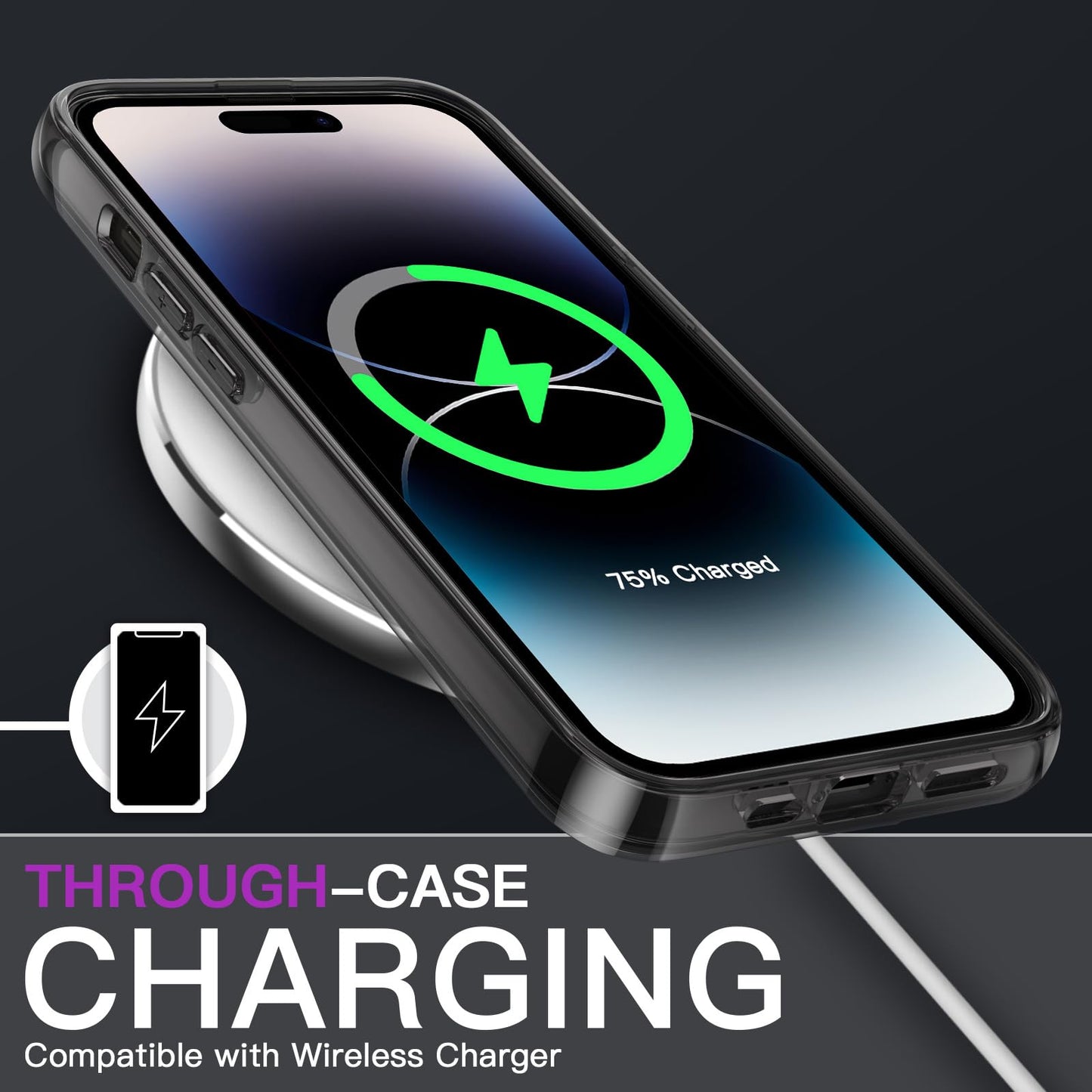 JETech Case for iPhone 14 6.1-Inch, Non-Yellowing Shockproof Phone Bumper Cover, Anti-Scratch Clear Back (Clear)