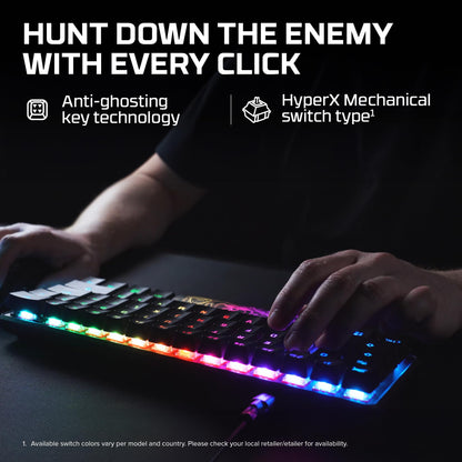HyperX Alloy Origins 65 - Mechanical Gaming Keyboard – Compact 65% Form Factor - Linear Red Switch - Double Shot PBT Keycaps - RGB LED Backlit - NGENUITY Software Compatible,Black