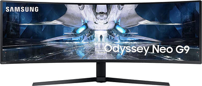 SAMSUNG 49" Odyssey Neo G9 Series G95NA 4K UHD Curved Gaming Monitor, 240Hz, 1ms, Mini LED Display, G-Sync and FreeSync Premium Pro, LS49AG952NNXZA, White & Black