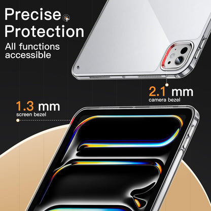 JETech Clear Case for iPad Pro 13-Inch M5/M4 (2025/2024), Anti-Yellowing Transparent Shockproof Slim Tablet Back Cover with Hard PC Back and Soft TPU Bumper
