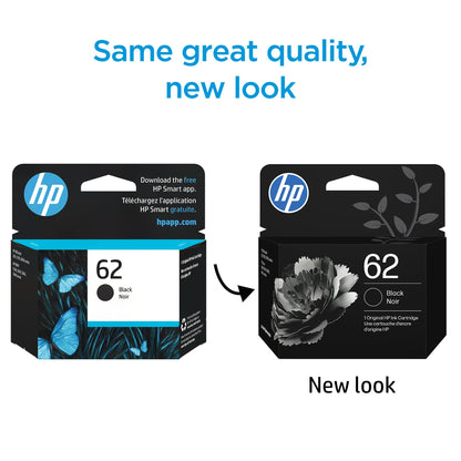 HP 62 Black/Tri-Color Ink (2-Pack) | Works with Envy 5540, 5640, 5660, 7640, OfficeJet 5740, 8040, OfficeJet Mobile 200, 250 | Instant Ink Eligible | N9H64FN | Packaging May Vary