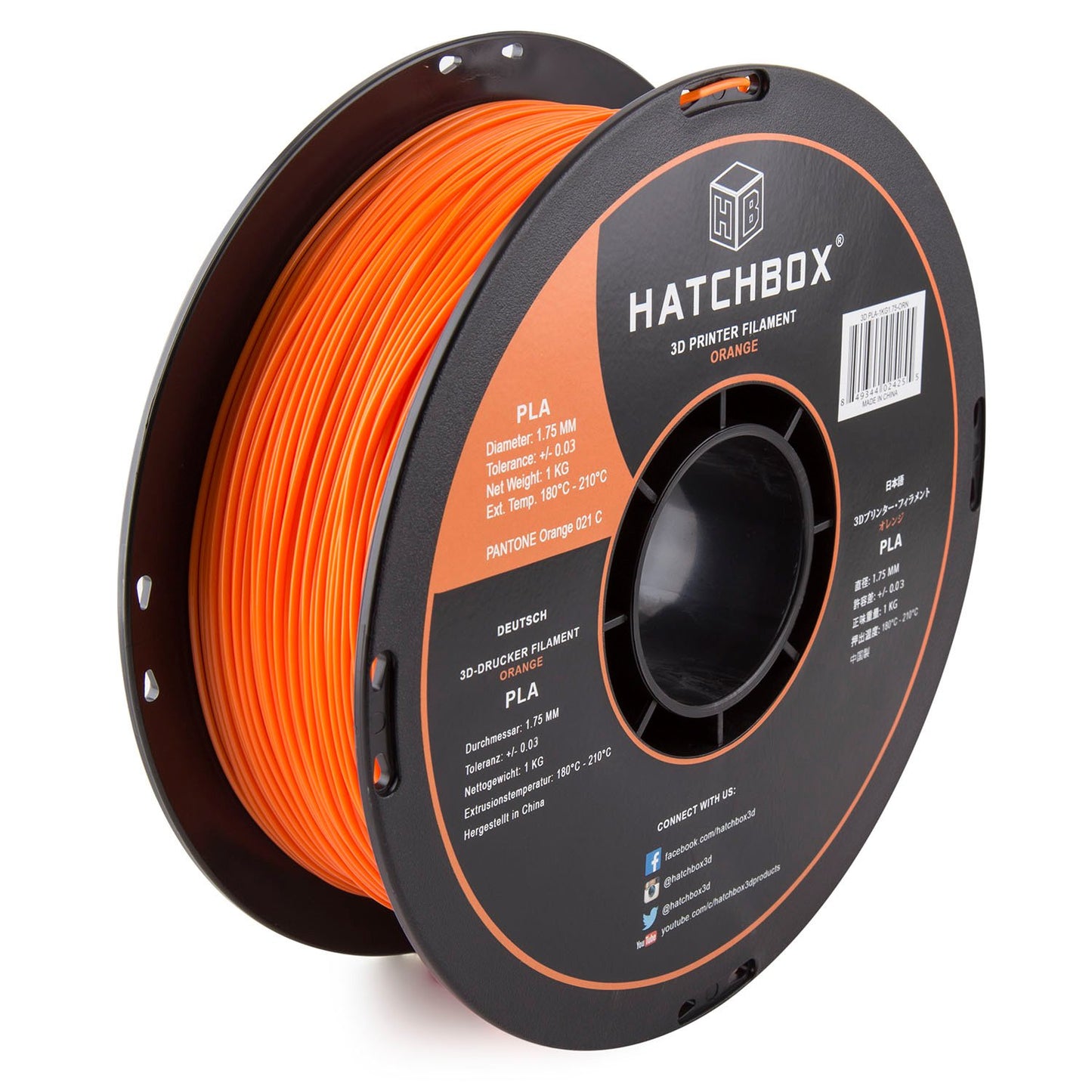 HATCHBOX 1.75mm Black PLA 3D Printer Filament, 1 KG Spool, Dimensional Accuracy +/- 0.03 mm, 3D Printing Filament