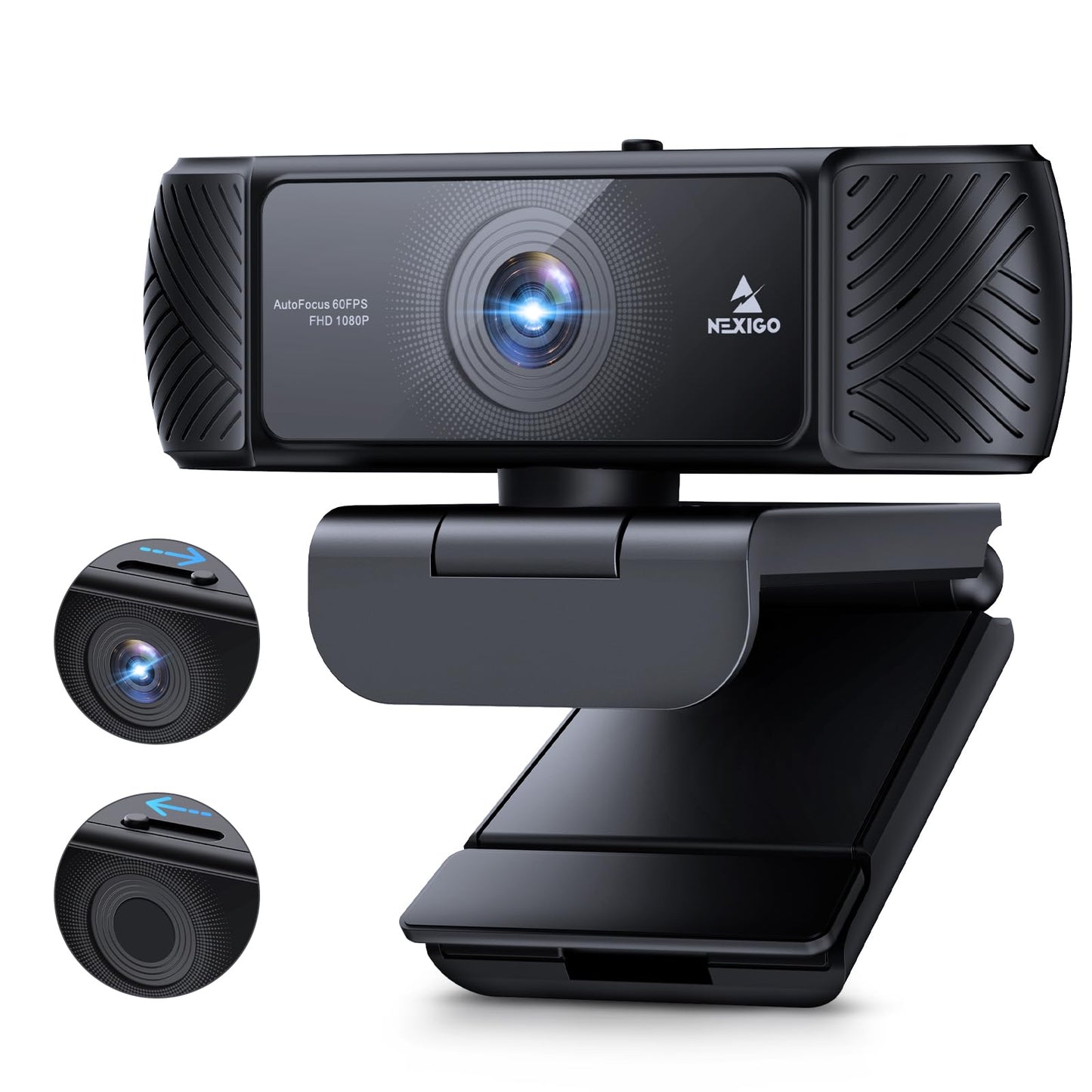 NexiGo N60 1080P Webcam with Microphone, Software Control & Privacy Cover, USB HD Computer Web Camera, Plug and Play, for Zoom/Skype/Teams, Conferencing and Video Calling