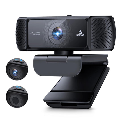 NexiGo N60 1080P Webcam with Microphone, Software Control & Privacy Cover, USB HD Computer Web Camera, Plug and Play, for Zoom/Skype/Teams, Conferencing and Video Calling