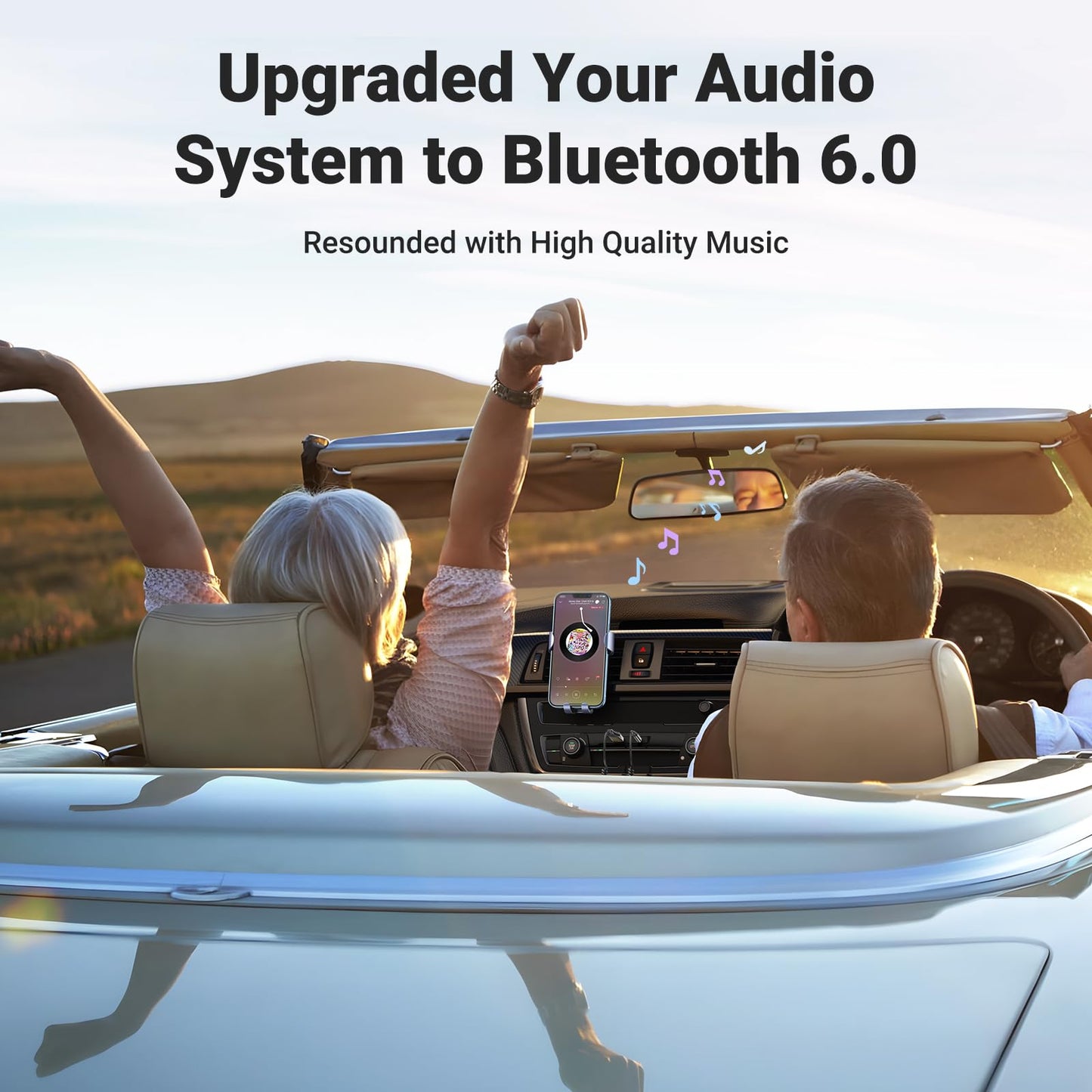 UGREEN Aux to Bluetooth 6.0 Adapter 3.5mm Bluetooth Receiver for Car USB 2.0 to 3.5mm Jack Kit with Built-in Microphone Aux Input for Hands-Free Calls Compatible with Car Speaker and Home Audio