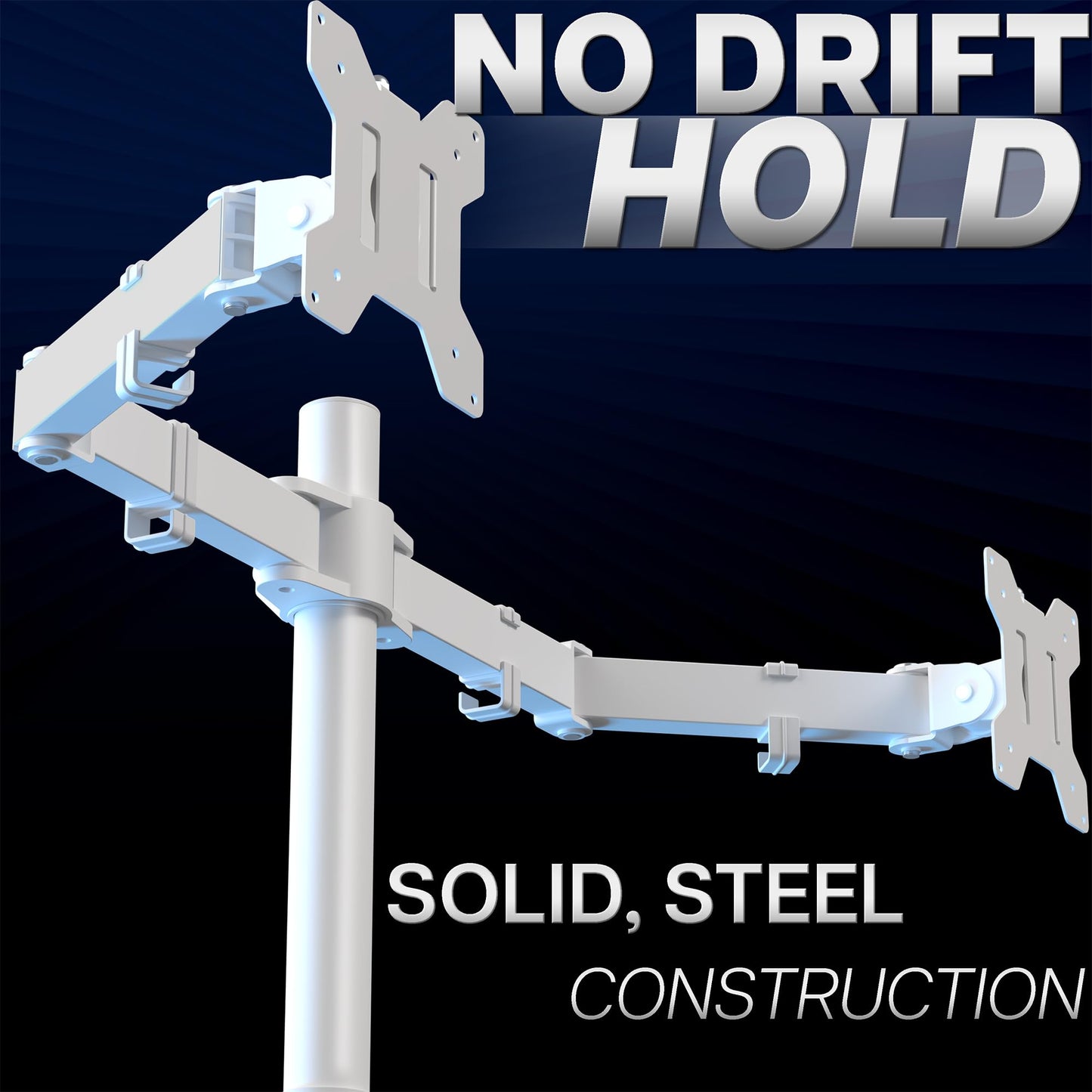 VIVO Dual Monitor Desk Mount, Holds 2 Computer Screens up to 30 inches and 22lbs Each, Heavy Duty Fully Adjustable Steel Stand with C-Clamp and Grommet, Black, STAND-V002