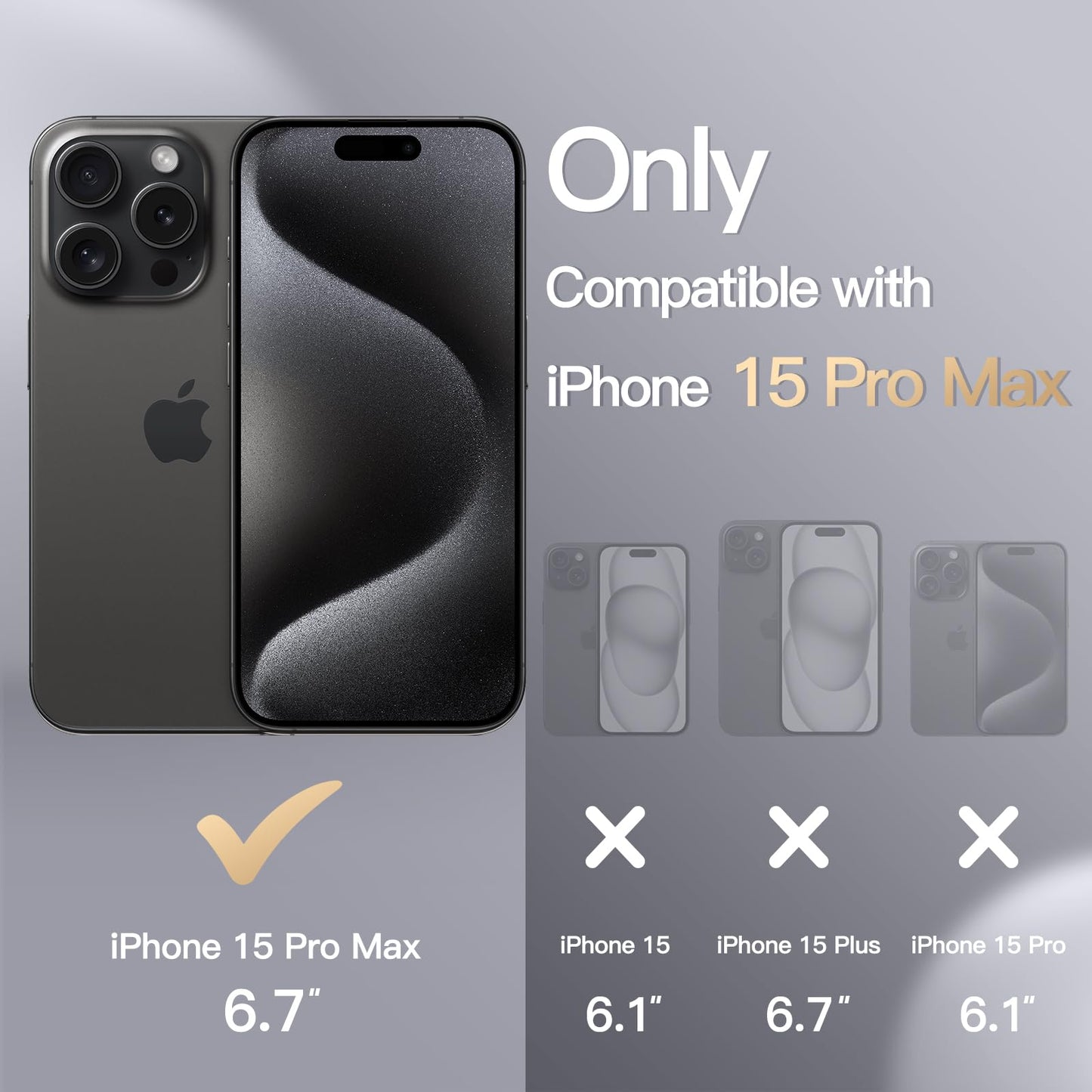 JETech Silicone Case for iPhone 15 Pro Max 6.7-Inch, Silky-Soft Touch Full-Body Protective Phone Case, Shockproof Cover (Black)