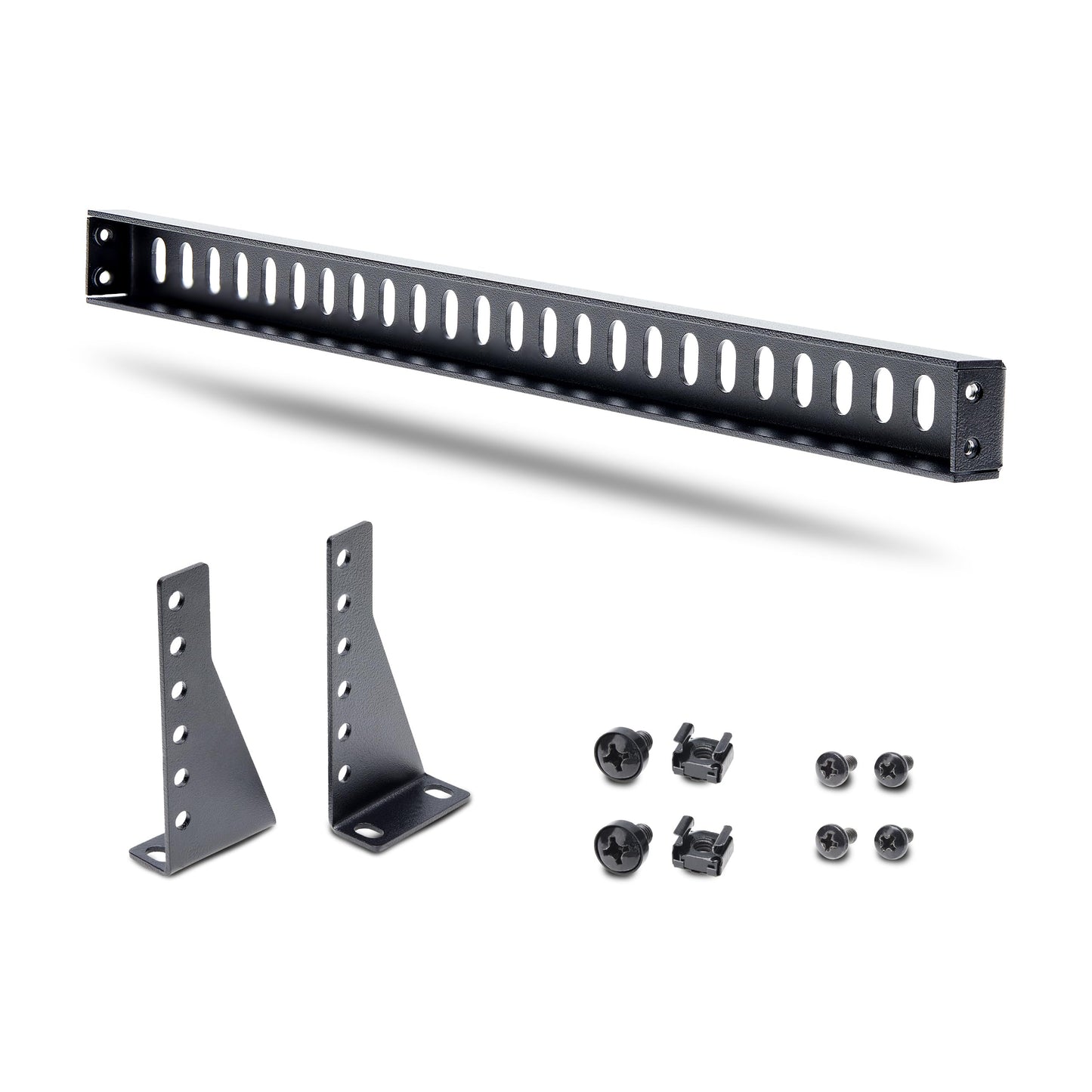 StarTech 10-Pack Horizontal Lacing Bar with 2in (5.1cm) Offset at 75 Degrees, Server Rack Cable Management, 19" Network Rack-Mount Cord Organizer, TAA