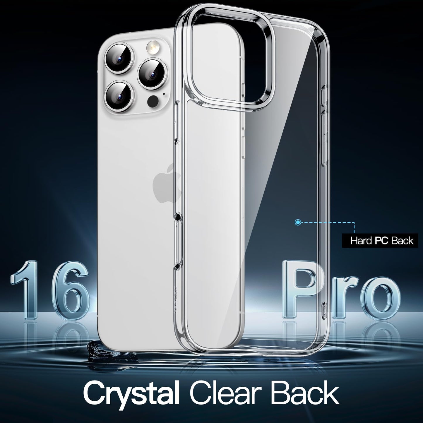 JETech Case for iPhone 16 6.1-Inch, Non-Yellowing Shockproof Phone Bumper Cover, Anti-Scratch Clear Back (Clear)