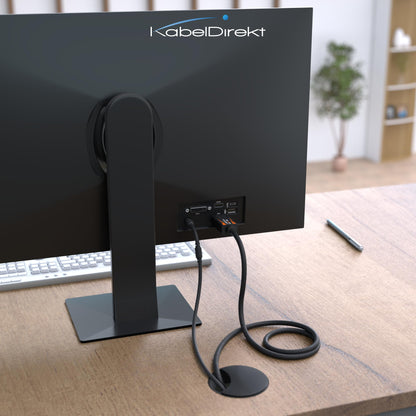 KabelDirekt – DisplayPort 2.1 Cable/16K DP 2.1 Cable – 3ft – Nylon braiding + Break-Proof Metal connectors, DP80 with 80Gbps for Gaming PC/Monitor, FreeSync/G-Sync, for 16K@60Hz, 8K@120Hz, 4K@240Hz