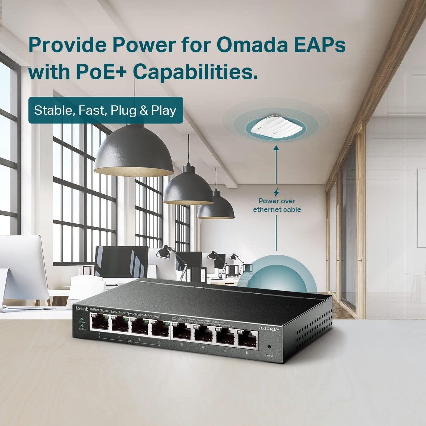 TP-Link TL-SG108PE V3 | 8 Port Gigabit PoE Switch | Easy Smart Managed | 4 PoE+ Ports @64W | Plug & Play | Sturdy Metal w/ Shielded Ports | Fanless | QoS, Vlan & IGMP | Limited Lifetime Protection