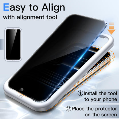 JETech Privacy Screen Protector for iPhone 15 6.1-Inch, Anti-Spy Tempered Glass Film with Easy Installation Tool, 2-Pack