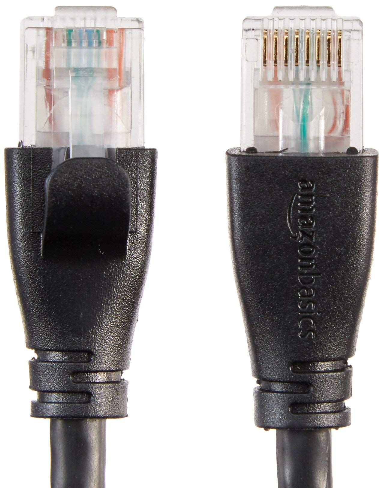 Amazon Basics RJ45 Cat-6 Ethernet Patch Internet Cable, 1Gbps Transfer Speed, Gold-Plated Connectors, Universal Connectivity for PC, TV, Tablet, Router, Printer, 5 Foot, Black