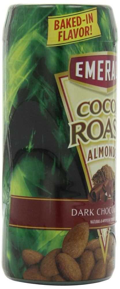 Emerald Cocoa Roast Almonds, Dark Chocolate, 10 oz Canister (Pack of 4)