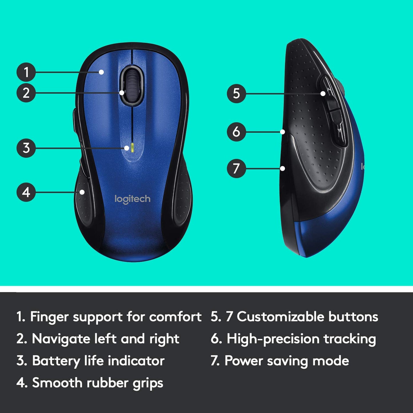 Logitech M510 Wireless Mouse, Black