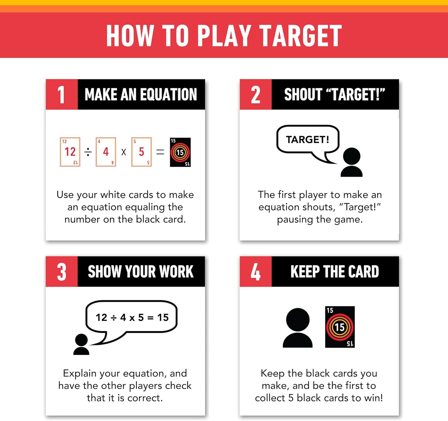 Elevate Prep Target Math Game | A Teacher-Recommended, Fast-Paced Mental Math Game for Practicing Addition, Subtraction, Multiplication, & Division | Ages 8+