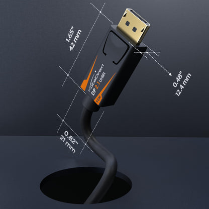 KabelDirekt – DisplayPort 2.1 Cable/16K DP 2.1 Cable – 3ft – Nylon braiding + Break-Proof Metal connectors, DP80 with 80Gbps for Gaming PC/Monitor, FreeSync/G-Sync, for 16K@60Hz, 8K@120Hz, 4K@240Hz