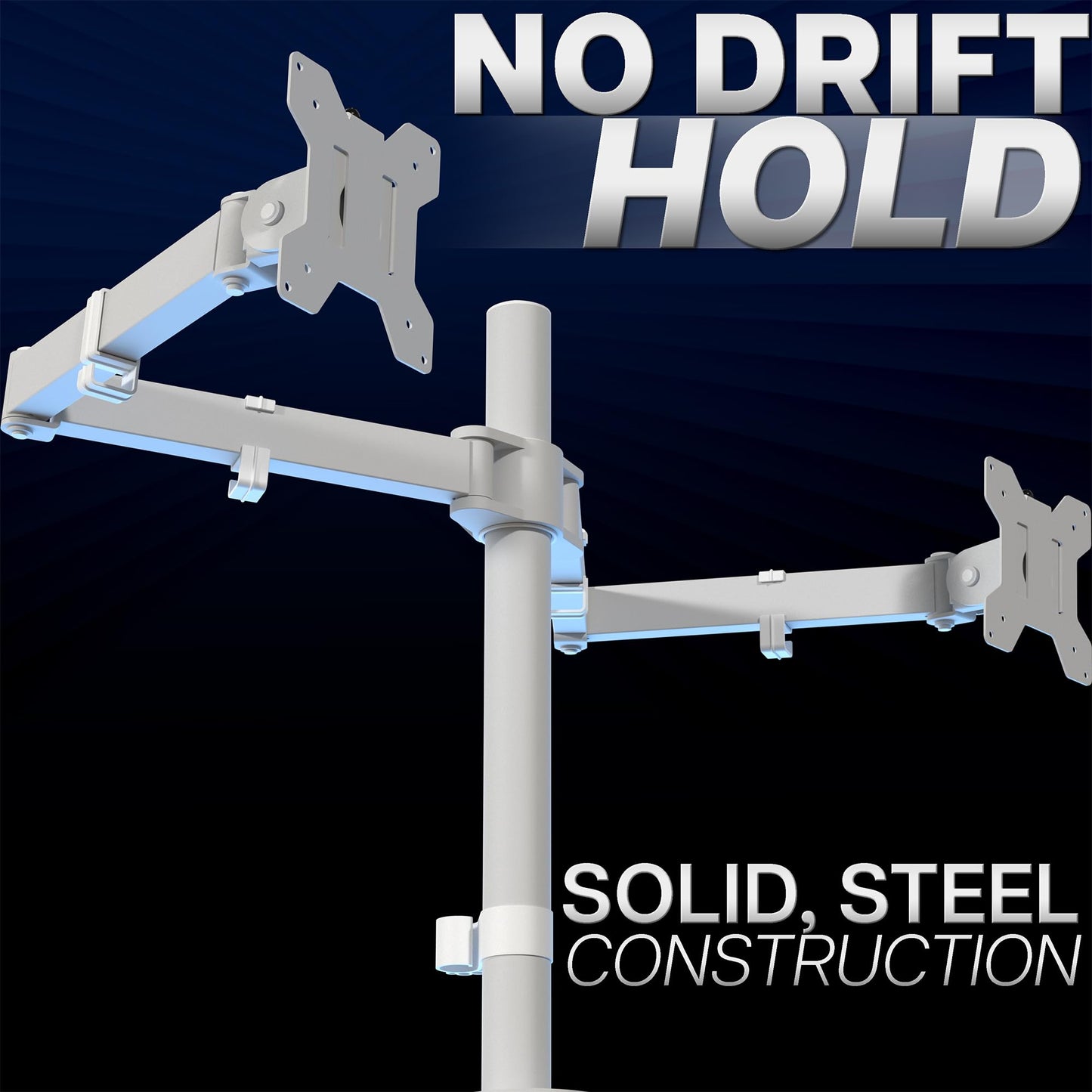 VIVO Dual Monitor Desk Mount, Holds 2 Computer Screens up to 30 inches and 22lbs Each, Heavy Duty Fully Adjustable Steel Stand with C-Clamp and Grommet, Black, STAND-V002