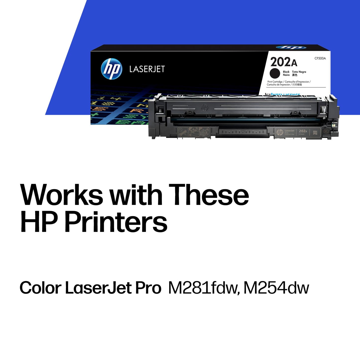 HP 202A Black Toner Cartridge Printers | Works with Color LaserJet Pro M254; Color LaserJet Pro MFP M281 Series | CF500A (Pack of 2)