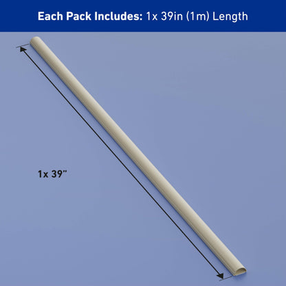 D-Line Cable Raceway On-Wall Cord Cover | 1D3015W | Surface Mount Electrical Channel to Hide and Conceal Cords, Cables, and Wires | White, Paintable