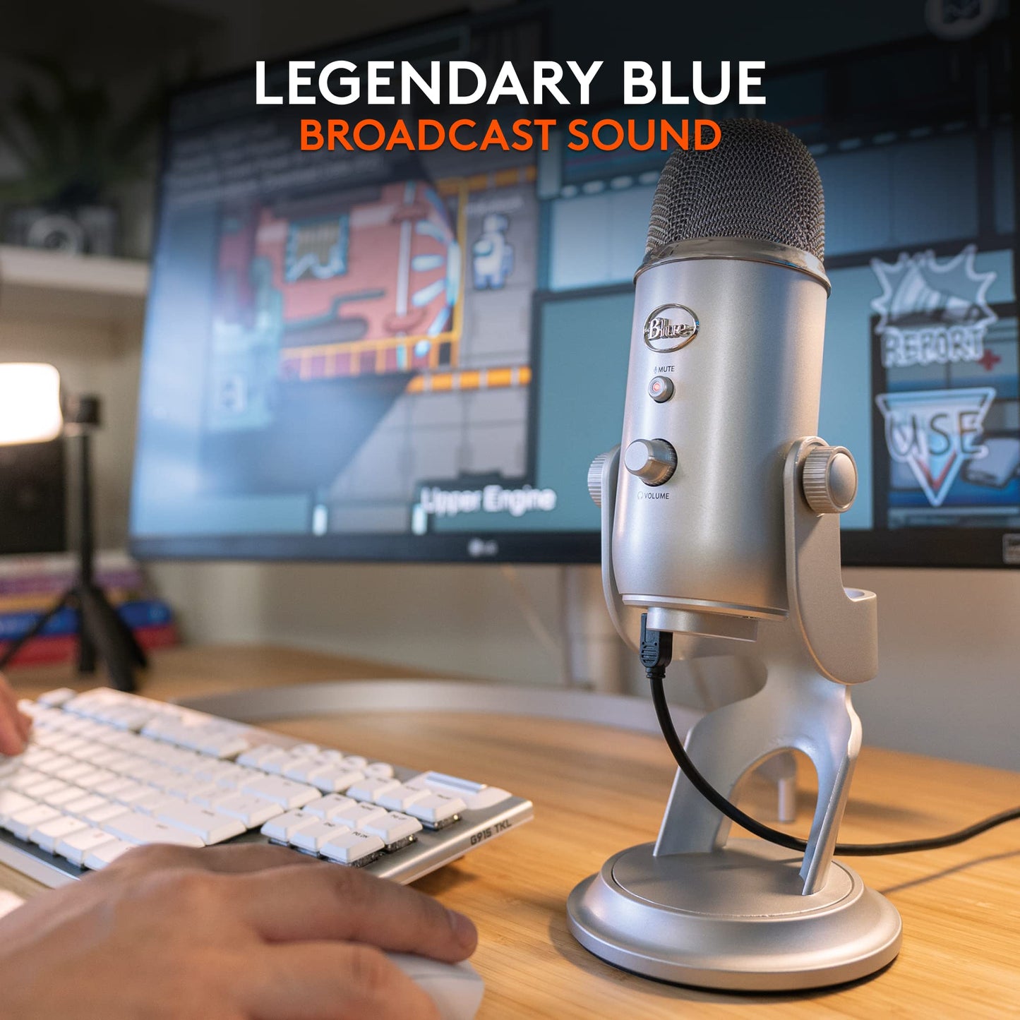 Logitech Creators Blue Yeti USB Microphone for PC, Mac, Gaming, Recording, Streaming, Podcasting, Studio and Computer Condenser Mic with Blue VO!CE effects, 4 Pickup Patterns, Plug and Play - Blackout