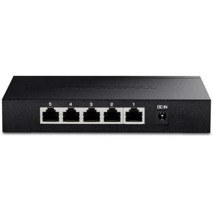 TRENDnet 5 Port Mini Gigabit Switch, TEG-S50g, GREENnet Technology, NDAA + TAA Compliant, Desktop Metal Ethernet Network Switch, 5 x Gigabit Ports, Fanless, Lifetime Protection, Black