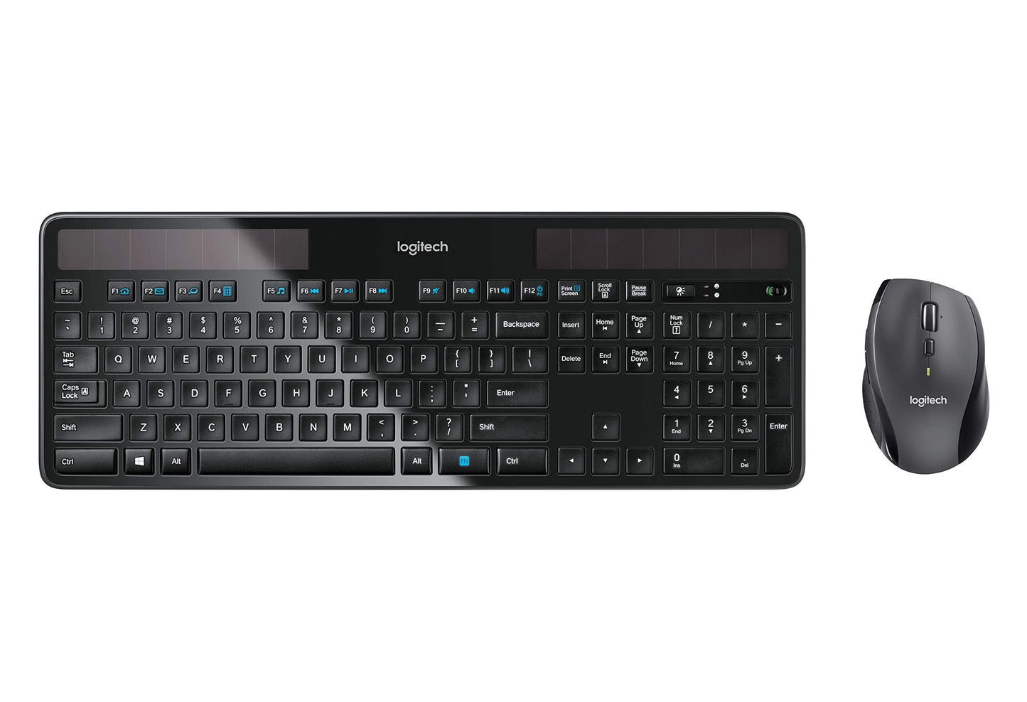 Logitech K750 Wireless Solar Keyboard for Windows, 2.4GHz Wireless with USB Unifying Receiver, Ultra-Thin, Compatible with PC, Laptop - Black
