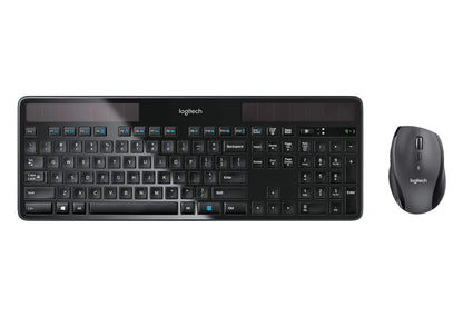 Logitech K750 Wireless Solar Keyboard for Windows, 2.4GHz Wireless with USB Unifying Receiver, Ultra-Thin, Compatible with PC, Laptop - Black