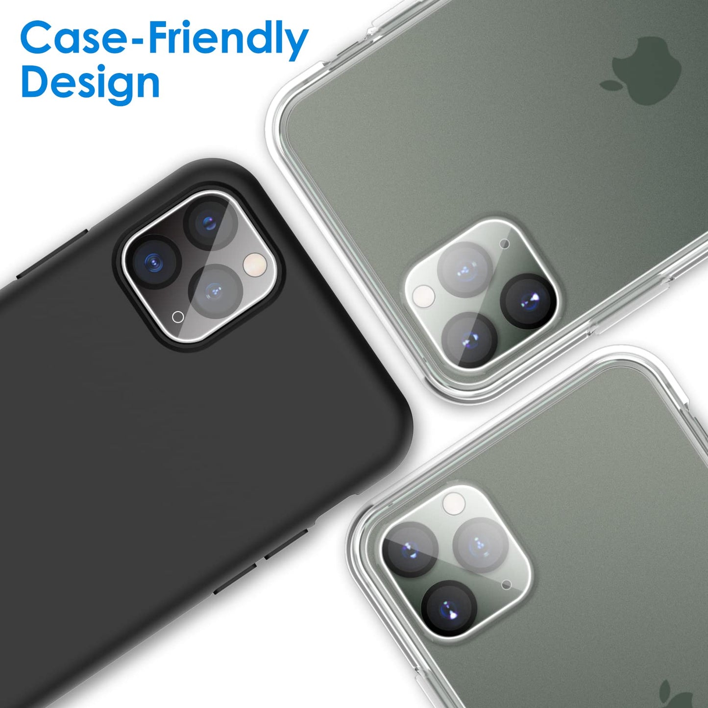JETech Camera Lens Protector for iPhone 12 Pro Max 6.7-Inch, 9H Tempered Glass, HD Clear, Anti-Scratch, Case Friendly, Does Not Affect Night Shots, 3-Pack