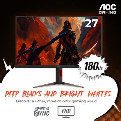 AOC Q32G11ZNE 32" Frameless Gaming Monitor QHD 2560 x 1440, 240Hz, 0.5ms Response time, HDR Ready, Console Gaming Ready, 3-Year Zero Dead Pixel Guarantee, Black