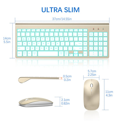 TopMate Wireless Keyboard and Mouse Ultra Slim Combo, 2.4G Silent Compact USB 2400DPI Mouse and Scissor Switch Keyboard Set with Cover, Batteries Included, for PC/Laptop/Windows/Mac - White