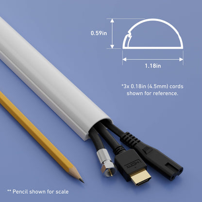 D-Line Cable Raceway On-Wall Cord Cover | 1D3015W | Surface Mount Electrical Channel to Hide and Conceal Cords, Cables, and Wires | White, Paintable