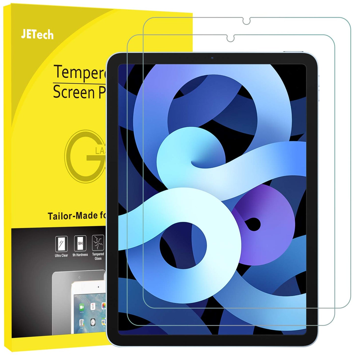 JETech Screen Protector for iPad (A16) 11th/10th Generation (2025/2022), 9H Tempered Glass Film, HD Clear, 2-Pack
