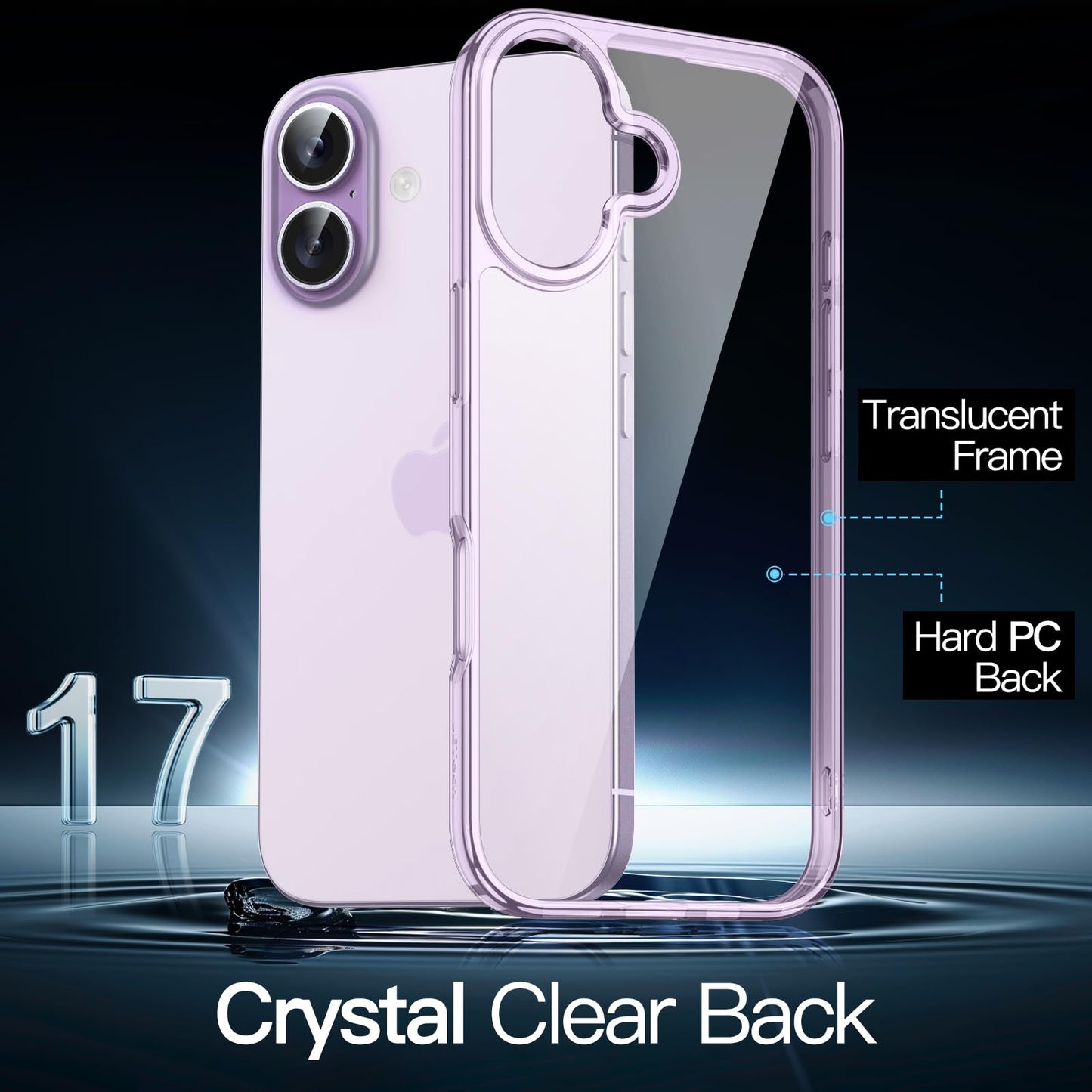 JETech Case for iPhone 17 Pro Max 6.9-Inch, Non-Yellowing Shockproof Phone Bumper Cover, Anti-Scratch Clear Back (Clear)
