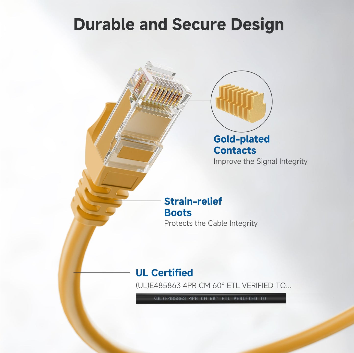 Cable Matters 10Gbps Snagless Cat 6 Ethernet Cable - 20ft, Cat 6 Cable, Cat6 Cord, Ethernet Cord, Black